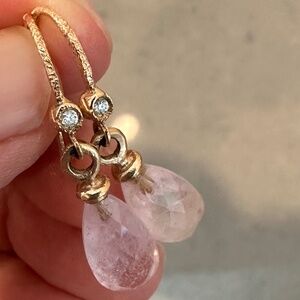 Dominique Cohen 18K Rose Gold, Diamond and Morganite Drop Earrings